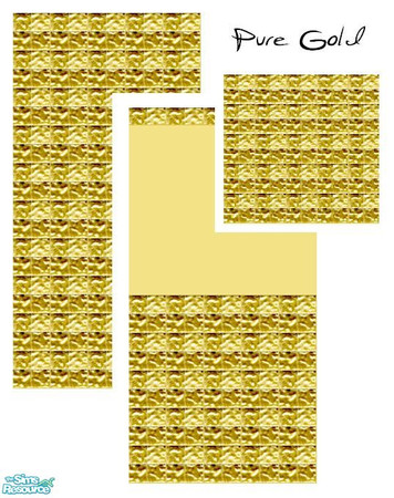 Sims 2 — Pure Gold set by Mekhi — An exclusive set consisting of two golden tiled walls and matching floor. Enjoy!!