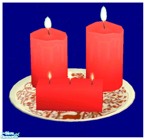 Sims 2 — Candle set III-Red candle rec by Paleoanth — Part III of my candle set. This miniset features two round candles