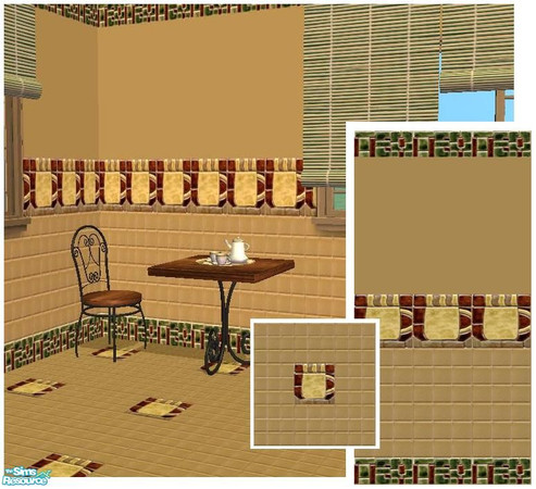Sims 2 — Tea set by Mekhi — An original tiled set with tea mug pattern, perfect for your kitchen! Enjoy!