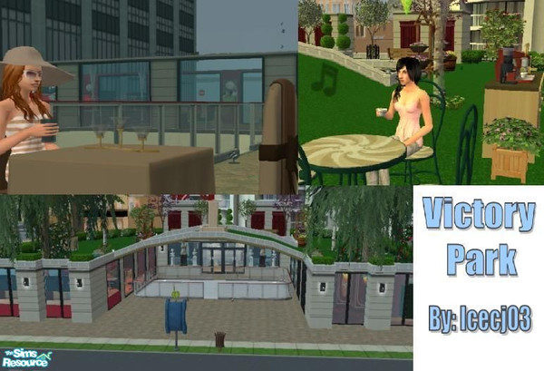 Sims 2 — Victory Park by icecj03 — This lot is inspired by the ice rink in Rockefeller Center in New York, and named