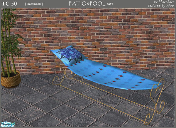 Sims 2 — Aquamarine TC 50 patio - Hammock by mayskaya — The second TC 50 patio set. Textures made by Atwa