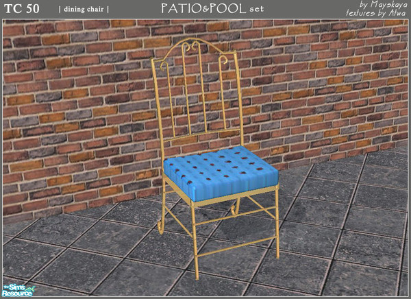 Sims 2 — Aquamarine TC 50 patio - Dining chair by mayskaya — The second TC 50 patio set. Textures made by Atwa