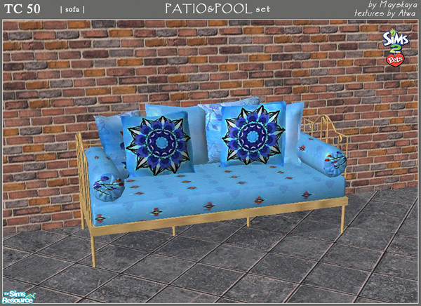 Sims 2 — Aquamarine TC 50 patio - Loveseat for Pets by mayskaya — The second TC 50 patio set. Textures made by Atwa