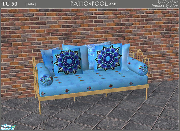 Sims 2 — Aquamarine TC 50 patio - Loveseat by mayskaya — The second TC 50 patio set. Textures made by Atwa