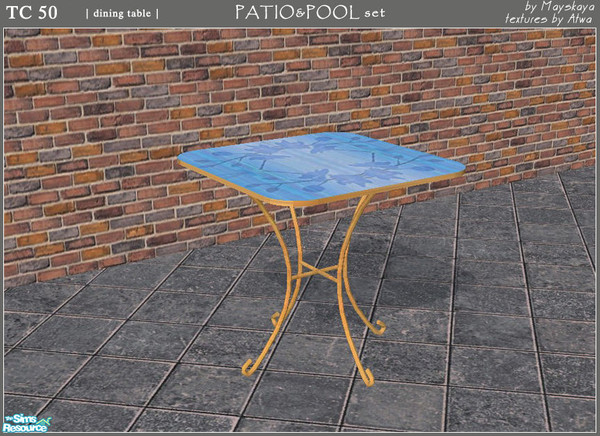 Sims 2 — Aquamarine TC 50 patio - Dining table by mayskaya — The second TC 50 patio set. Textures made by Atwa