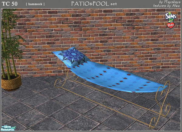 Sims 2 — Aquamarine TC 50 patio - Hammock for Pets by mayskaya — The second TC 50 patio set. Textures made by Atwa