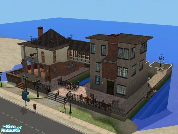 Sims 2 — Manny's Harbour by 0wly — A little Community lot I quickly put together using this 'coastal' technique I've read