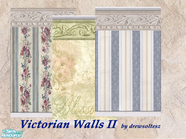 Sims 2 — Victorian Walls II by drewsoltesz — Another set of classic Victorian print wallpaper..ideal for any home, era or