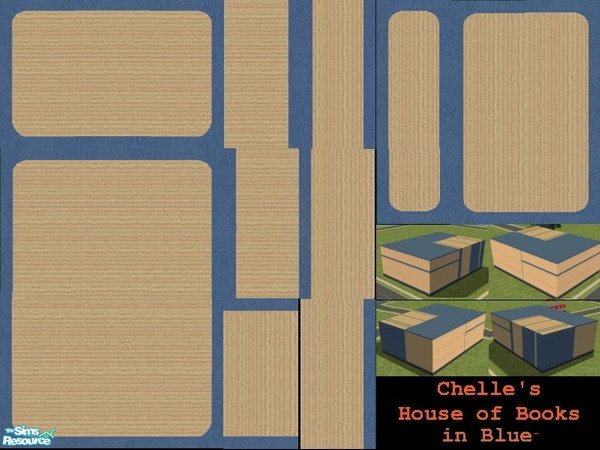 Sims 2 — Chelle's House of Books in Blue by Rogue4378 — Ever wanted a house made of books? With these walls and floors