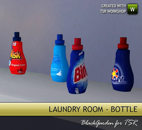 Sims 3 — Laundry Liquid by BlackGarden — A bottle of laundry detergent, bleach, or fabric softener. Several different