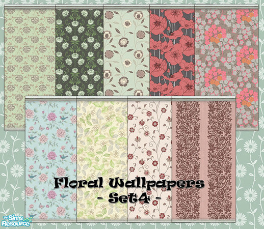 Sims 2 — Floral Walls - Set4 by Donnha — Pretty floral walls.