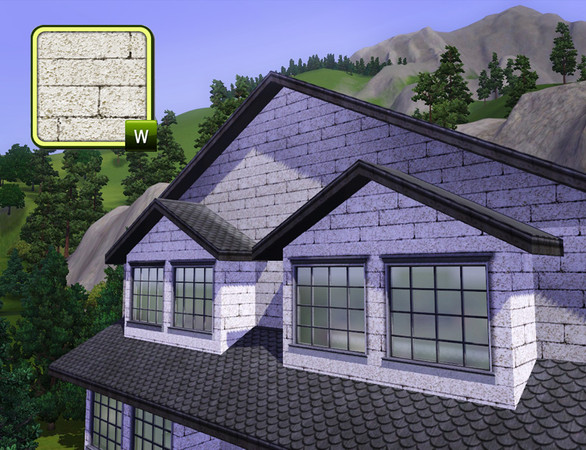 Sims 3 — Big Bricks by Duud — Big bricks with decayed paint. Pattern created from a photo taken by myself