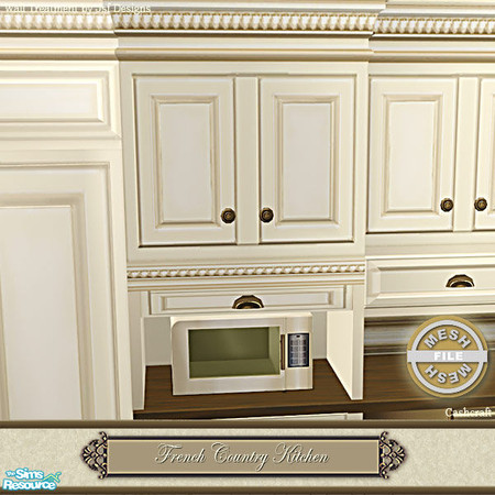 Sims 2 — French Country Kitchen - Cabinet 07 Mesh by Cashcraft — This is a set recolor of the Traditional Inspired