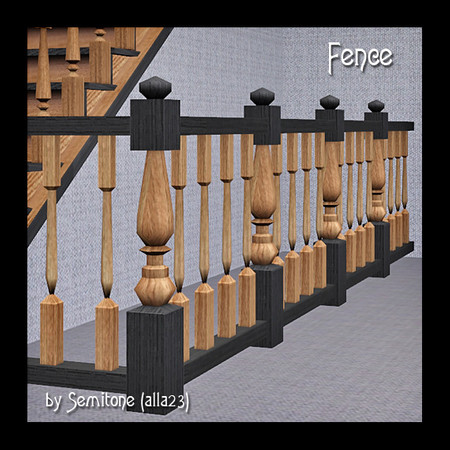 Sims 3 — Fence Deck - black by Semitone — -