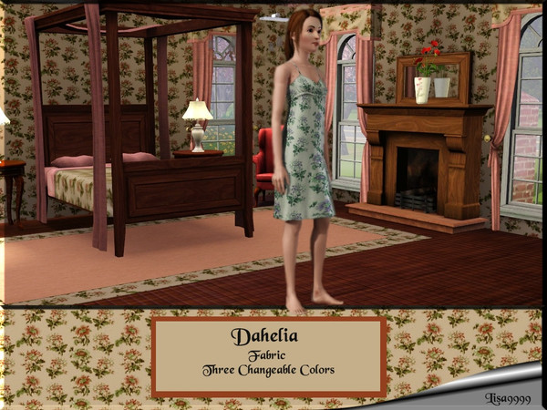 Sims 3 — Dahelia by lisa9999 — Pink floral. Three changeable colors. Lisa9999