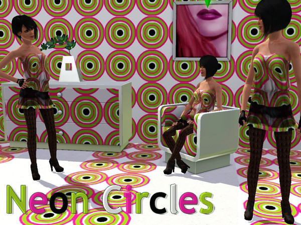 Sims 3 — Neon Circles Pattern by MrDenue — A modern, stylish pattern with 4 different channels ;D