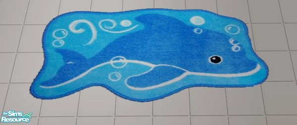 Sims 2 — Playful Porpoise Bath - Tub Rug by Riverwillows — Cute bathroom featuring a playful porpoise. Perfect for kids