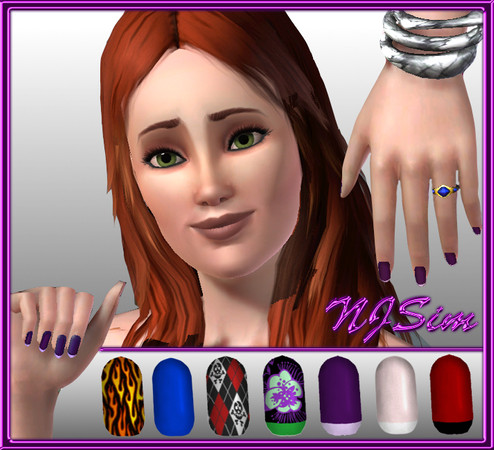 Sims 3 — Basic Long Nails by NJSim by NancyJ — Long Nails for female sims - new mesh. Included are long nails for young