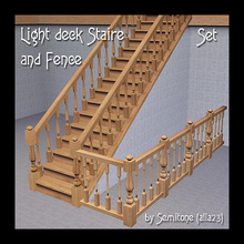 Sims 3 — Light Deck Staire and Fence by Semitone — -