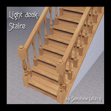 Sims 3 — Light Deck Stair by Semitone — -