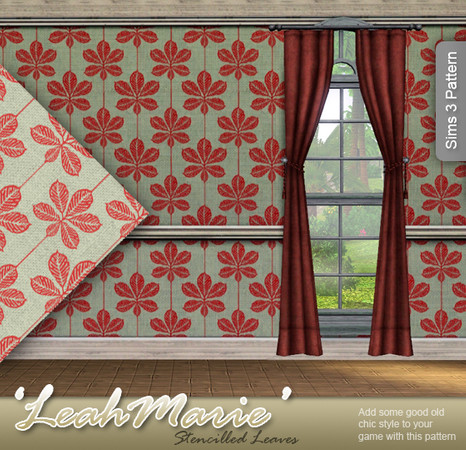 Sims 3 — 'LeahMarie' Stencilled Leaves Pattern by AppleFall — Created by Apple at The Sims Resource