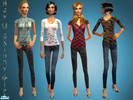 Sims 2 — Hey U, Skinny Girl! by Roumito — A set of four casual outfits for FA sims.