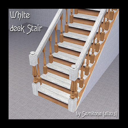 Sims 3 — White Deck Stair by Semitone — -