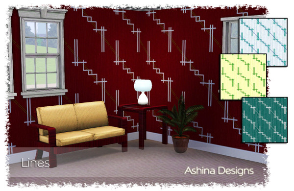 Sims 3 — Lines by ashina — This is a perfect pattern to admire the meaning of lines!! 3 Recolorable Palettes