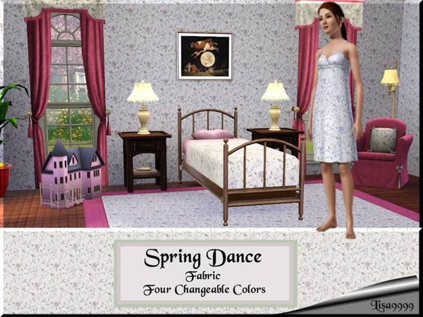 Sims 3 — Sring Dance by lisa9999 — A floral pattern. Two changeable colors. Lisa9999
