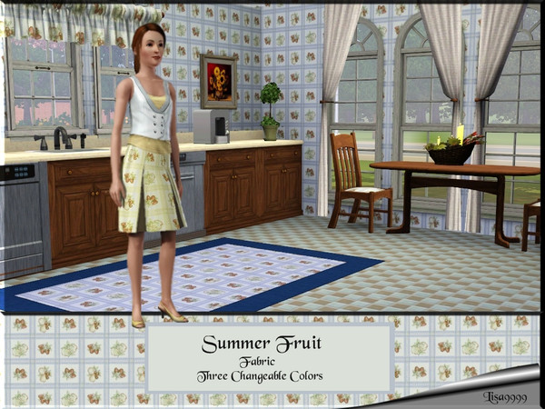 Sims 3 — Summer Fruit by lisa9999 — A fruit pattern. Four changeable colors. Lisa9999