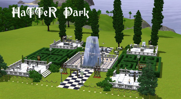 Sims 3 — HaTTeR Park by babu357 —  This park built by the Mad Hatter, contains all of the typical attractions you'll find