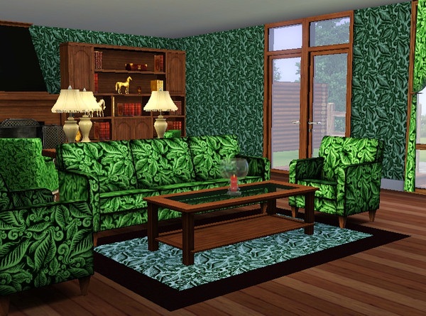 Sims 3 — Fronds Pattern by TheNinthWave — 2 Tone Abstract Pattern