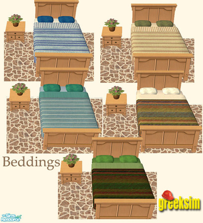Sims 2 — grks Beddings by greeksim — Cotton woven beddings as we can find them in Greece. 