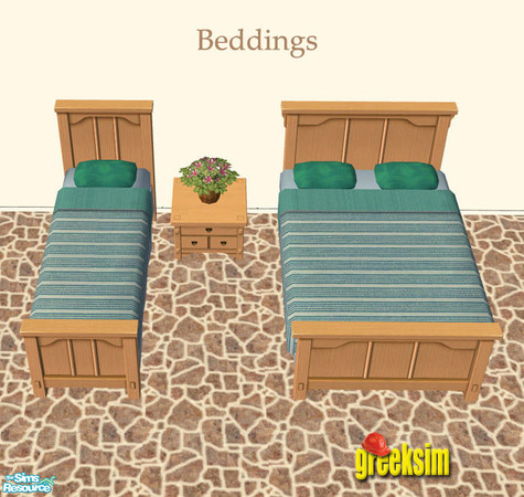 Sims 2 — grks Beddings - 3 by greeksim — Cotton woven beddings as we can find them in Greece. 