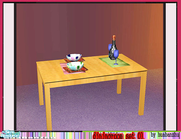 Sims 2 — Huabanzhu diningroom set 01 - table by huabanzhu — 