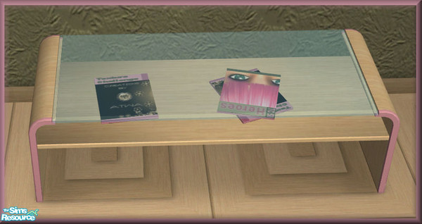 Sims 2 — NK TC50 Arizona LR - Coffee Table, 2 Tile by MoMama — A light wood coffee table with pink trim and interesting