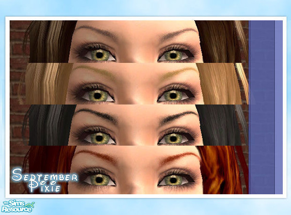 Sims 2 — Realistic Eyebrows by SeptemberPixie — Beautiful realistic, well groomed eyebrows for your sims! Set contains