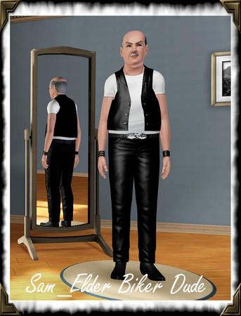Sims 3 — Sam_Elder Biker Dude by frisbud — Based on the male biker outfit that came with the original base game The Sims.