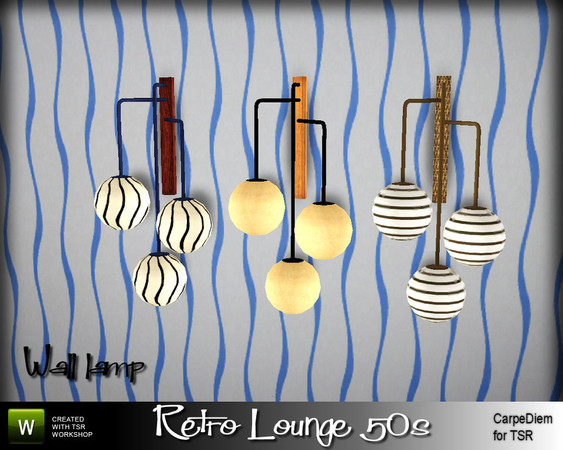 Sims 3 — CD_Retro Wall Lamp 50s by TSR Archive — Retro Wall Lamp 50s, 3 variations, 3 colorpalettes - CarpeDiem for The