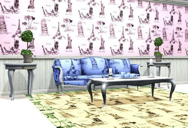 Sims 3 — A Worldly Affair by ahundley — A Really Cute Reworked Pattern Snippet from a Forever 21 Bag with 1 Recolorable