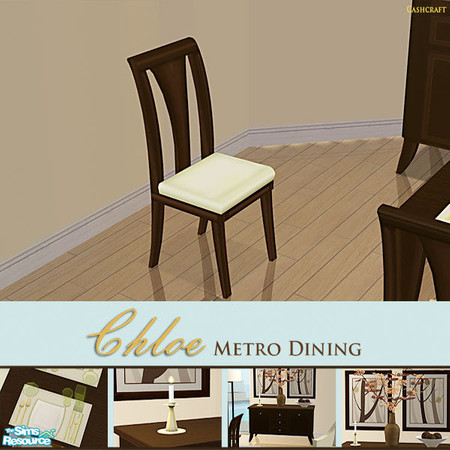 Sims 2 — Chloe Metro Dining - Dining Chair Sage Recol by Cashcraft — Chloe Metro Dining is a new Sims 2 contemporary