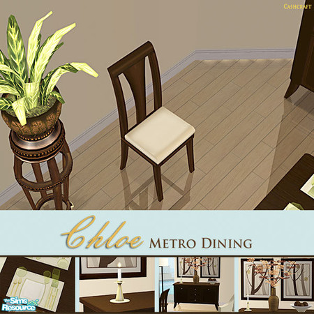 Sims 2 — Chloe Metro Dining - Chair Cafe Noir Recol by Cashcraft — Chloe Metro Dining is a new Sims 2 contemporary dining