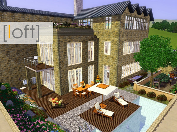 Sims 3 — Loft by madaya74 — An old rebuild and renovated factory. 1st floor - livingroom, dining area, open kitchen 2nd