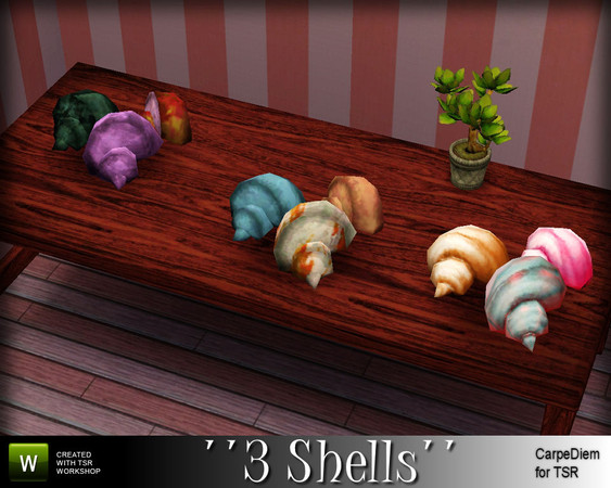 Sims 3 — CD_3 Shells by TSR Archive — 3 shells, 3 variations - 2 of them recolorable with 3 palettes, found under
