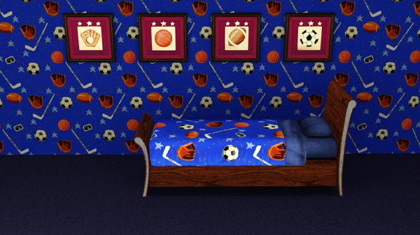 Sims 3 —  3D sports by ataylor69 — This package include four 3D type sports pictures. They include a basketball,