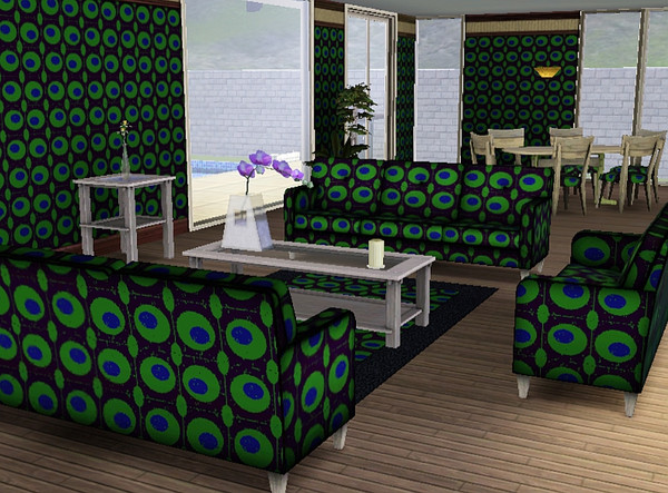 Sims 3 — Retro Ovals Pattern by TheNinthWave — 3 Tone Pattern Found Under Geometric