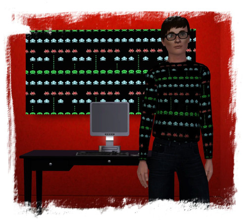 Sims 3 — Space Invaders by oldmember_tibaol — A pattern inspired by Space Invaders