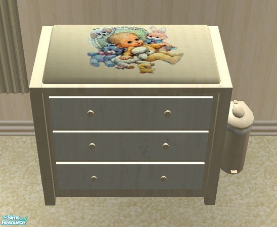 Sims 2 — Precious Bundle Nursery - Baby Table by Riverwillows — Sweet little nursery, in yellow and tan. Based on meshes