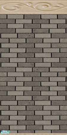 Sims 2 — Black Ceramic Brick Walls & Floors Set - Wall 02 by Sheera — Part of my Black Ceramic Brick Walls &