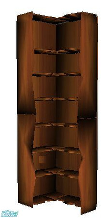Sims 2 — Oiled Cherry Living - corner bookcase by ead425 — 